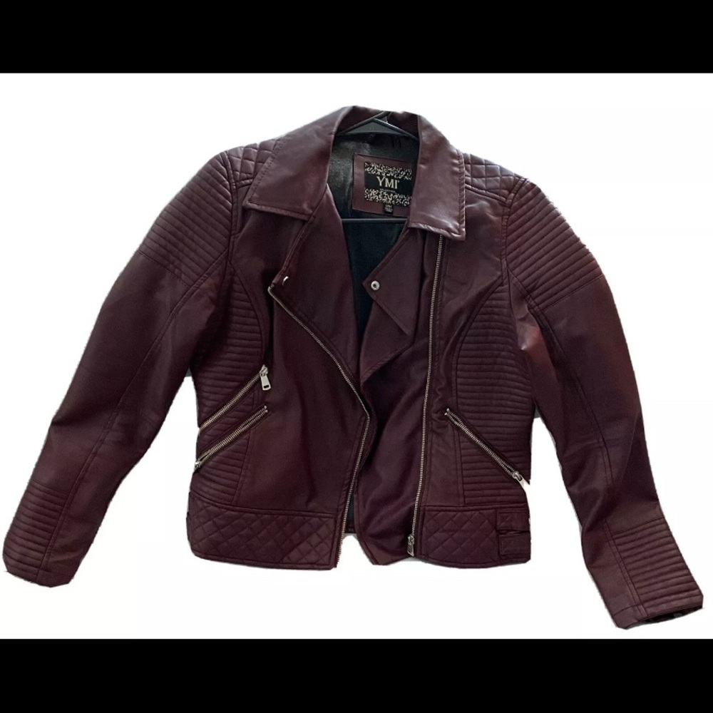 Plum Motorcycle Styled Jacket